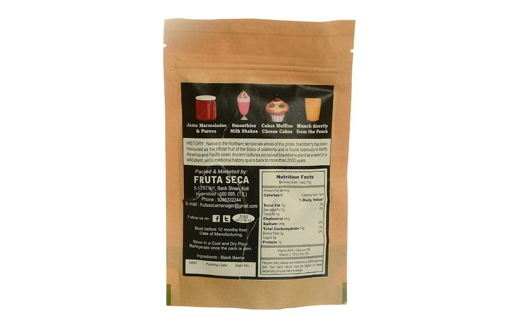 Fruta Seca Blackberry    Pack  70 grams